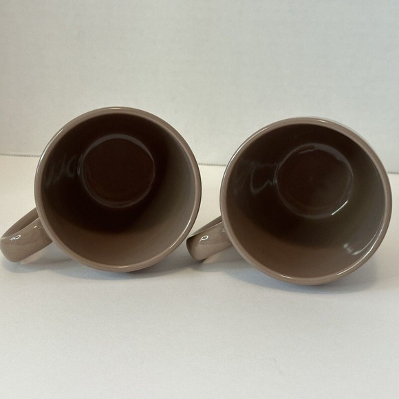 CORELLE Coordinate Stoneware Lt Brown/Mauve coffee Mugs set of 2 CLEAN/VINTAGE - Picture 6 of 9
